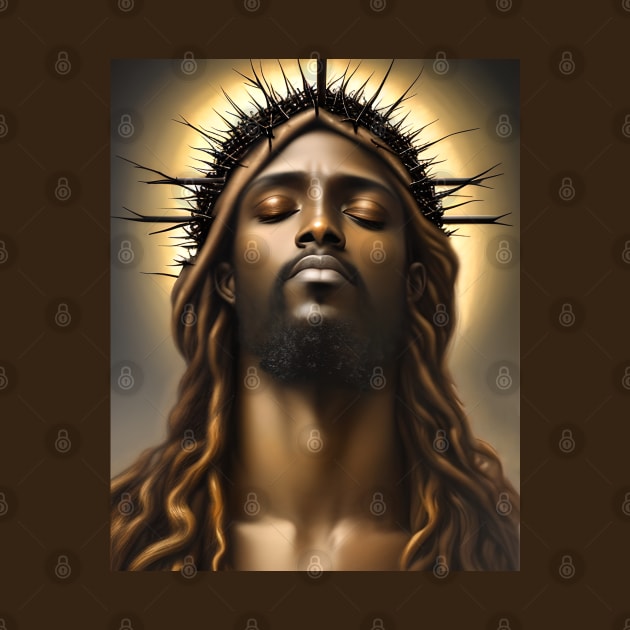 African American Jesus Christ in Prayer by AI Art Originals