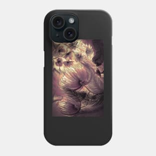 MAUVE LARGE ABSTRACT FLOWERS FERNS TRIFFIDS ,, FLORAL TROPICAL PRINT Phone Case