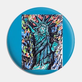 The Statue of Liberty New York City Fireworks Pin