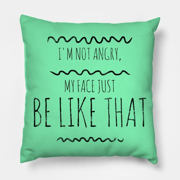 Mad Look II (blk text) Pillow by Six Gatsby