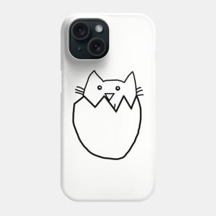 Minimal Kitty Cat Hatching from Easter Egg Phone Case