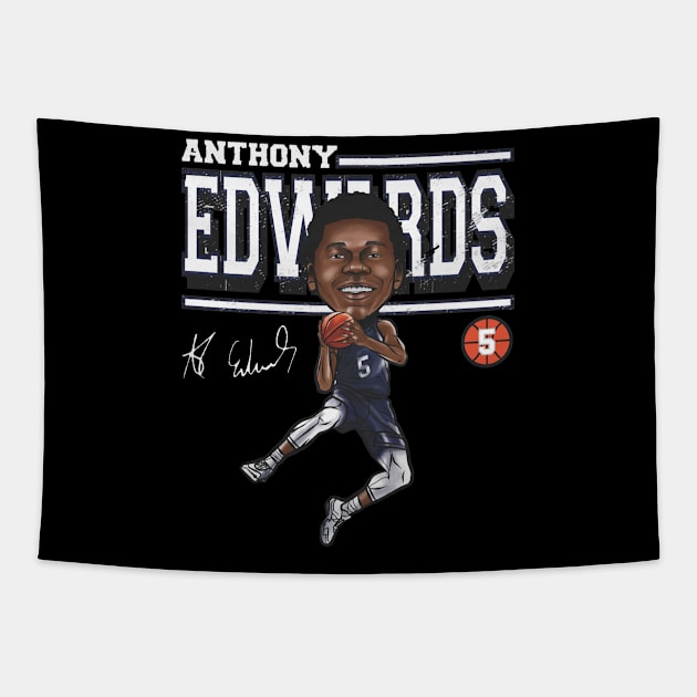 Anthony Edwards Minnesota Cartoon Tapestry by ClarityMacaws