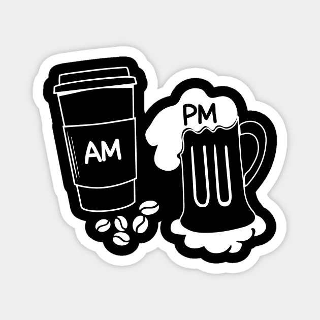 AM PM Coffee Wine Lover Magnet by The WYLD Tribe