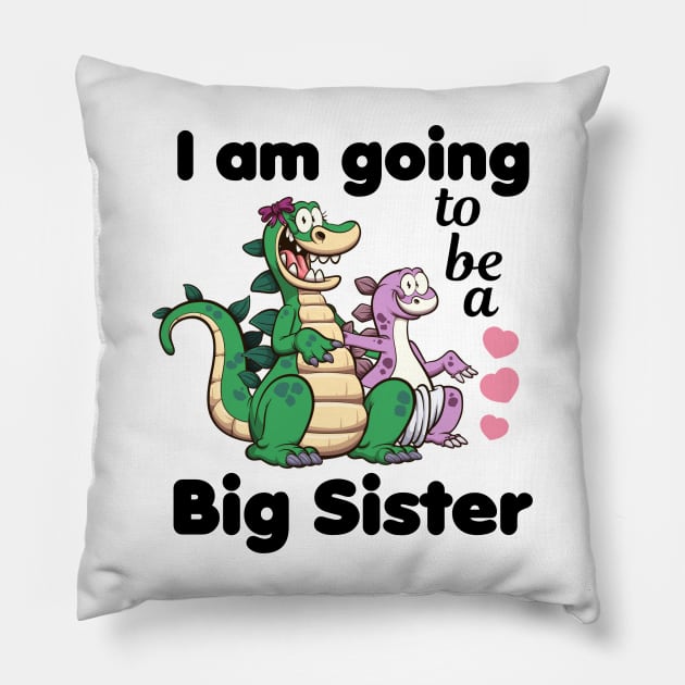 I’m Going To Be A Big Sister Cartoon Pillow by TheMaskedTooner