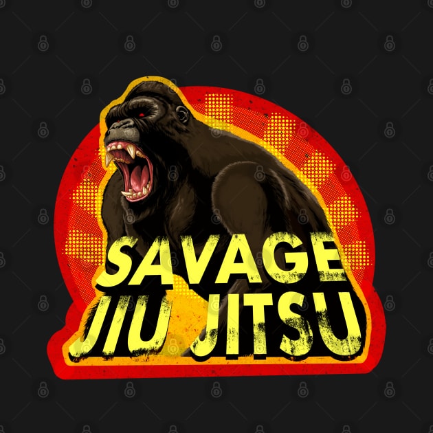 Savage Jiu Jitsu - bjj wall art - Jiu Jitsu design by undersideland
