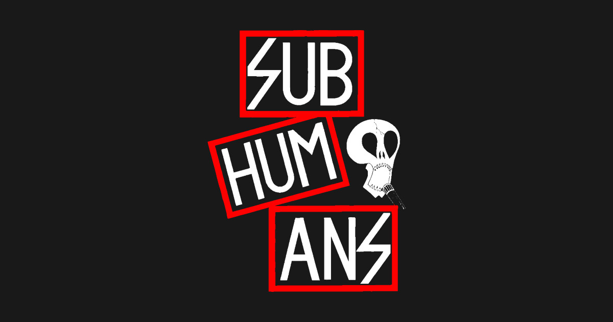 White Typography With Red Outline - Subhumans - T-Shirt | TeePublic