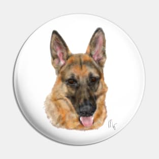 Sweet Smiling German Shepherd Dog Pin