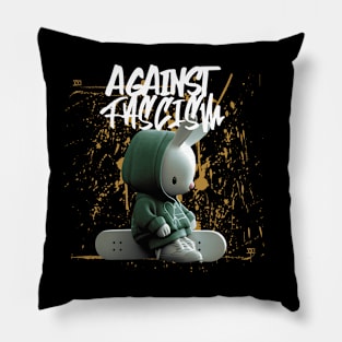 Against Fascism Antifa Skateboarding Pillow