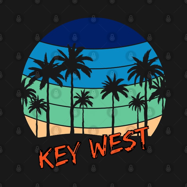 Key West Retro Vintage Sunset Beach Design by eliteshirtsandmore