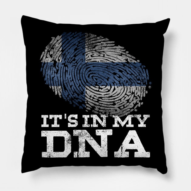 It's In My DNA Finnish Shirt Suomi Finland Flag Gifts Finn Pillow by Smoothbeats