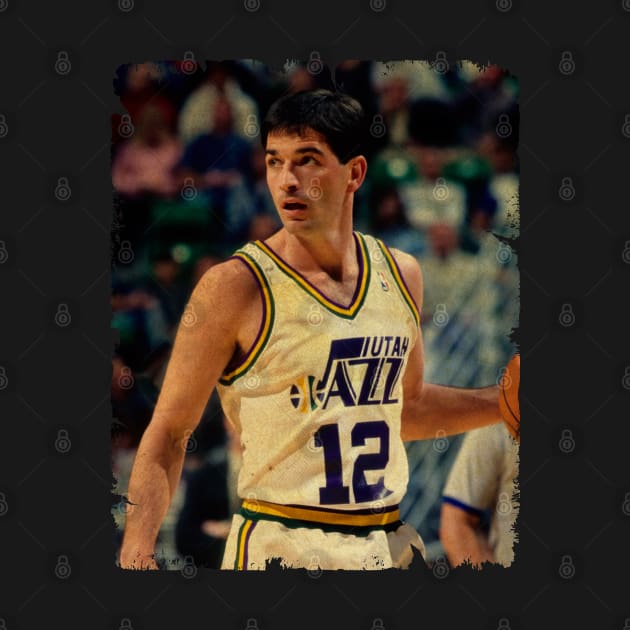 John Stockton - Vintage Design Of Basketball by JULIAN AKBAR PROJECT