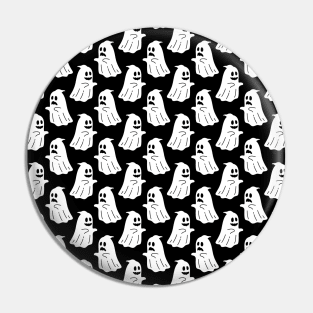 Black And White Ghost Spooky Seamless Pattern Pin