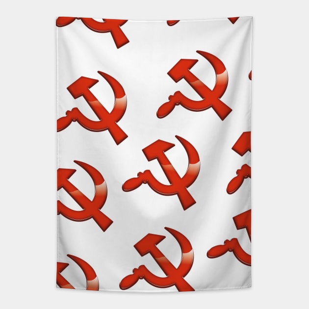 Soviet hammer and sickle pattern Tapestry by nickemporium1