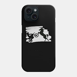 Biker and horse with d wheelies Phone Case