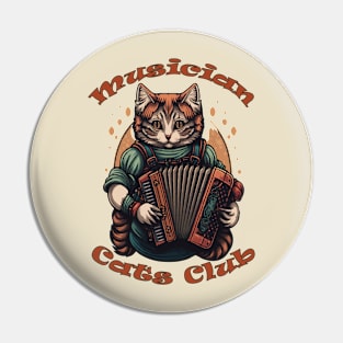 Street Musician Cat Playing Accordion Pin