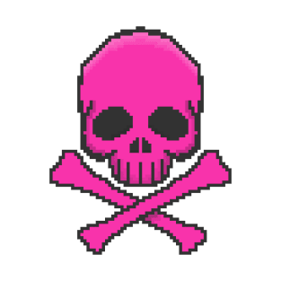 Pink Scull Pixel Art T-Shirt