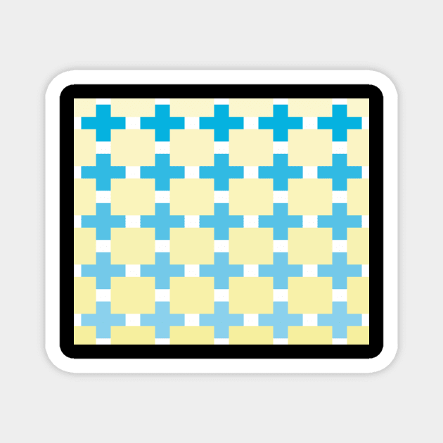 A mosaic in blue and beige colors Magnet by DomRafael