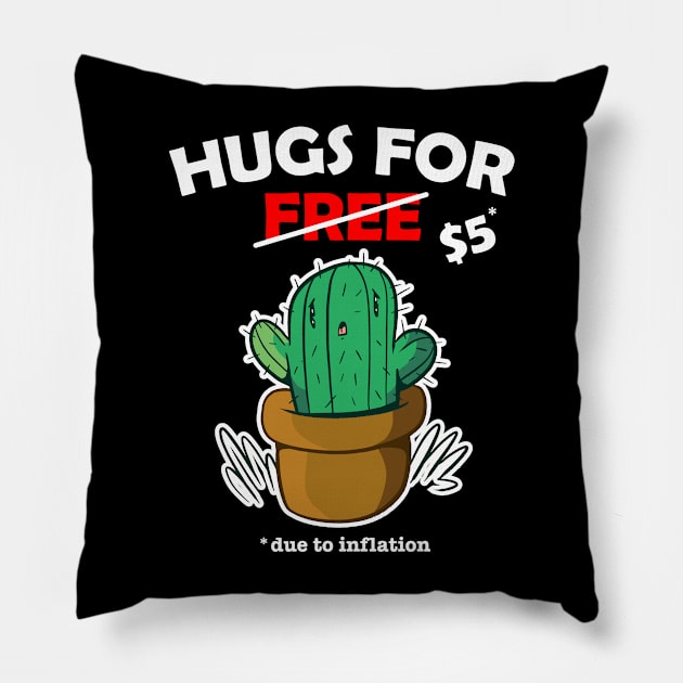 Cute cactus valentine costume Hugs For Free due to inflation Pillow by star trek fanart and more