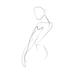 Female Nude Line Art T-Shirt