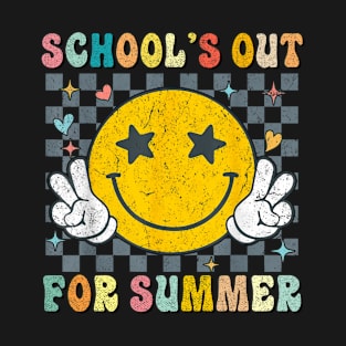 Q Last Day Of School Retro Schools Out For Summer Teacher T-Shirt