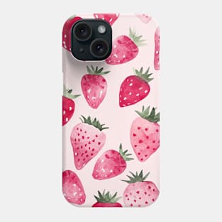 Pink Strawberries Pattern Phone Case