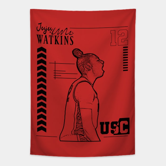 Juju watkins || Usc | Black Retro Tapestry by Aloenalone