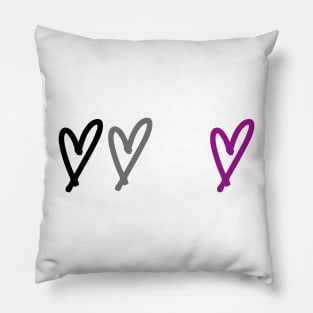 asexual flag hearts Pillow