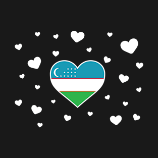 Uzbekistan  love flag heart designs T-Shirt