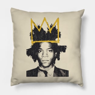 Basquiat crown portrait Pillow