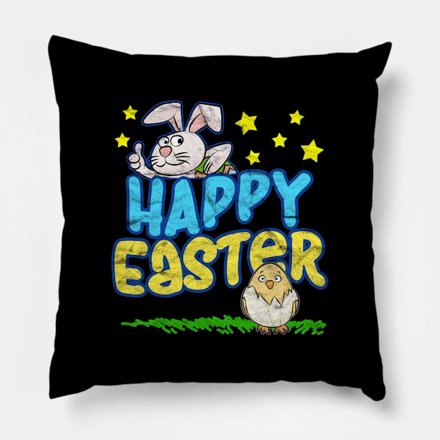 EASTER - Twinkle Star Bunny Happy Easter Pillow by AlphaDistributors