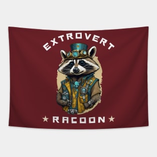 Extrovert Raccoon Streetwear Style Urban Chic Illustration Tapestry