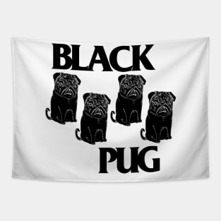 Black Pug / Punk Rock Dog Grumble Design Tapestry