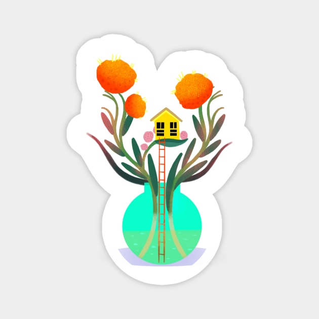 Surreal house Magnet by Mjdaluz