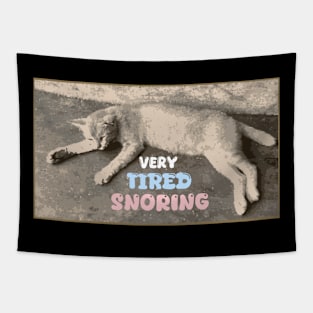 “Tired Cat - Deep Sleep and Purring” Tapestry