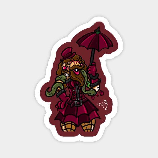 Bearded Lady Magnet by BowlerHatProductions