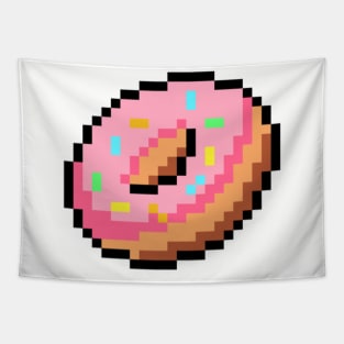 Perfectly Pixel Art Pastry Iced Donut with Sprinkles Tapestry