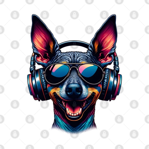 Xoloitzcuintli Smiling DJ in Vibrant Japanese Art Style by ArtRUs