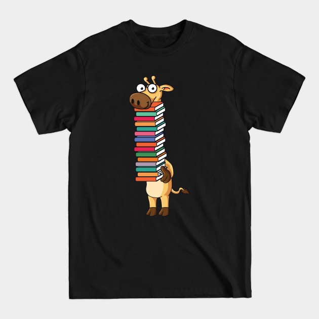 Disover Giraffe Carrying Books Book Lover Reading - Book Lover - T-Shirt