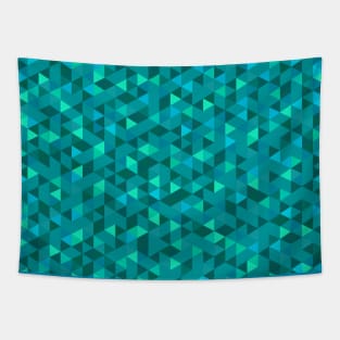 isometric teal triangles in hexagon Tapestry