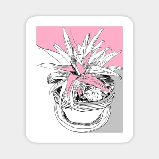 Modern line art pineapple plant Magnet