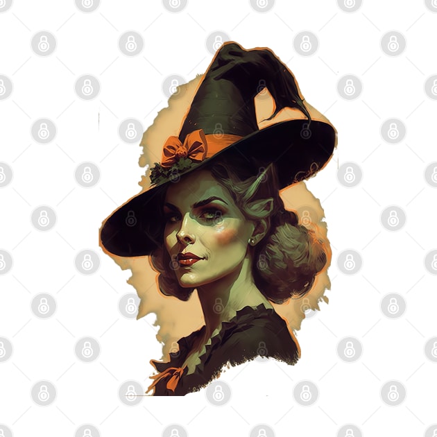 Vintage Witch Pinup Portrait by YeCurisoityShoppe