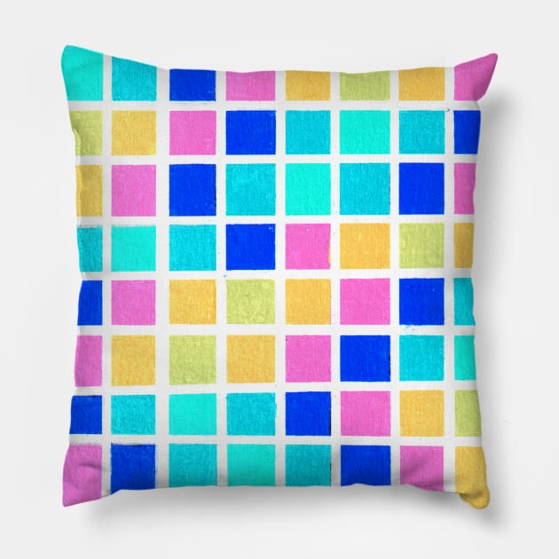 Inverted Rainbow Geometric Abstract Acrylic Painting II Pillow by abstractartalex