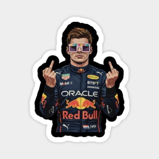 Max Verstappen Middle finger COmics Retro Magnet