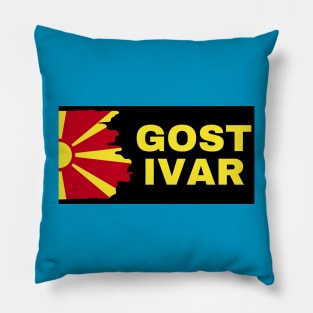 Gostivar City with North Macedonia Flag Design Pillow