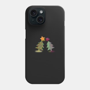 Two Christmas trees in love Phone Case