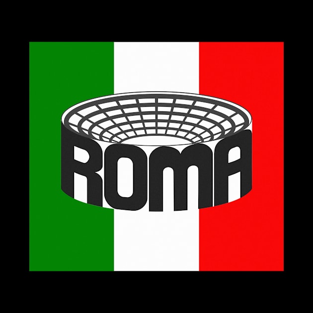 Roma funny Colosseum Italia Flag Typography Souvenir by peter2art