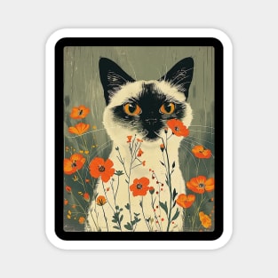 Himalayan Cat Flowers Photo Cat Lover Gift Idea Magnet