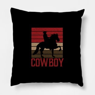 Cowboy Rodeo Gift For Country Lovers, Horse Rider, Vintage graphic Pillow