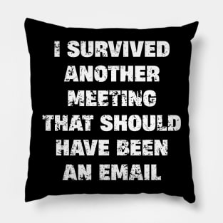 I survived another meeting Pillow