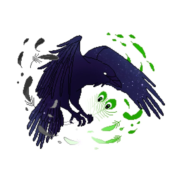 Aromantic Pride Flag Galaxy Raven by Oceanic Scribbles